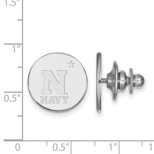 Image of 14K White Gold Navy Lapel Pin by LogoArt (4W001USN)
