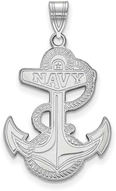 Image of 14K White Gold Navy XL Pendant by LogoArt