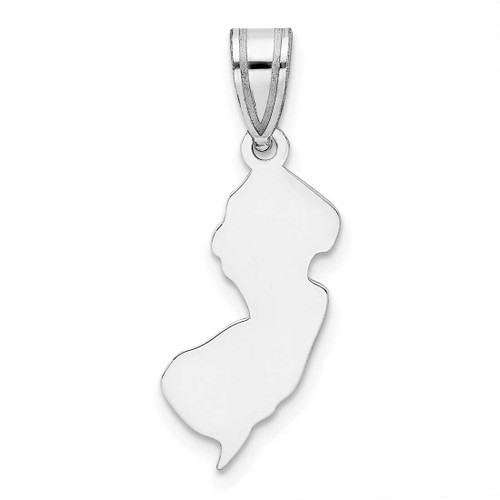 Image of 14K White Gold New Jersey State Pendant