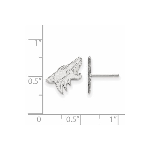 Image of 14K White Gold NHL Arizona Coyotes Small Post Earrings by LogoArt