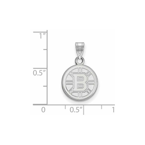 Image of 14K White Gold NHL Boston Bruins Small Pendant by LogoArt (4W002BRI)