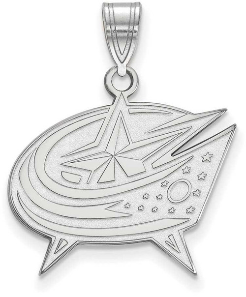 Image of 14K White Gold NHL Columbus Blue Jackets Large Pendant by LogoArt