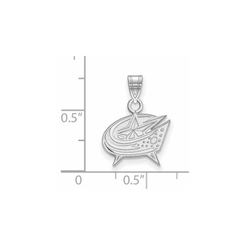 Image of 14K White Gold NHL Columbus Blue Jackets Small Pendant by LogoArt