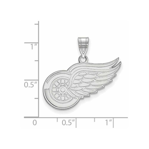 Image of 14K White Gold NHL Detroit Red Wings Large Pendant by LogoArt