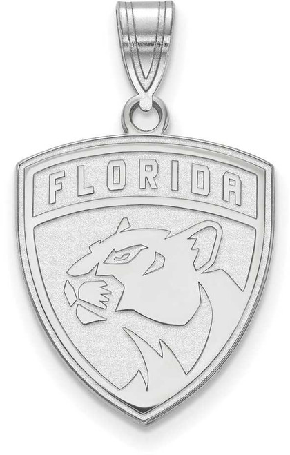 Image of 14K White Gold NHL Florida Panthers Large Pendant by LogoArt