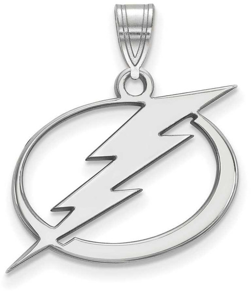 Image of 14k White Gold NHL LogoArt Tampa Bay Lightning Large Pendant