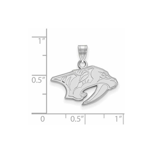 Image of 14K White Gold NHL Nashville Predators Small Pendant by LogoArt