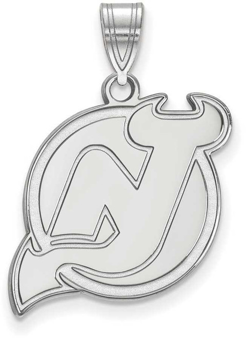 Image of 14K White Gold NHL New Jersey Devils Large Pendant by LogoArt