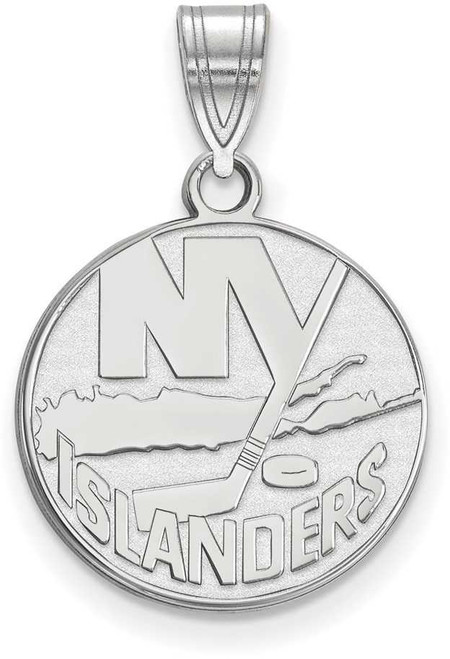 Image of 14K White Gold NHL New York Islanders Medium Pendant by LogoArt