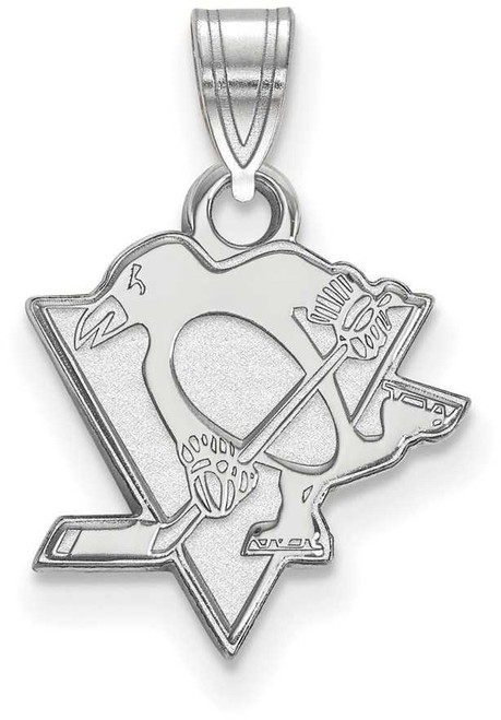 Image of 14K White Gold NHL Pittsburgh Penguins Small Pendant by LogoArt