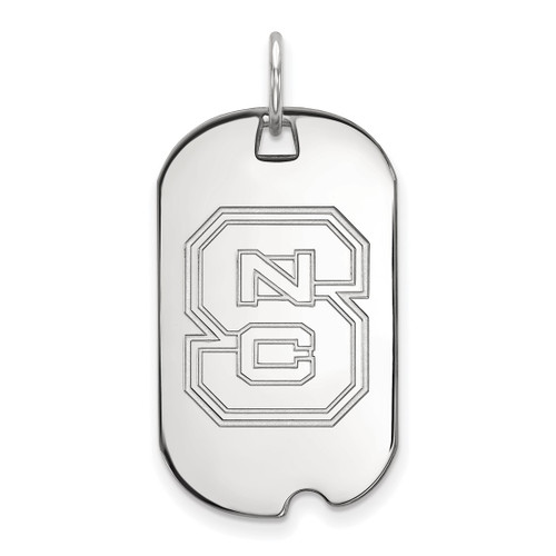 14K White Gold North Carolina State University Small Dog Tag by LogoArt