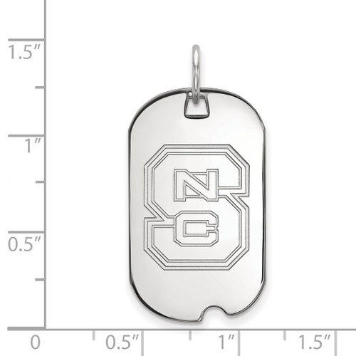 14K White Gold North Carolina State University Small Dog Tag by LogoArt