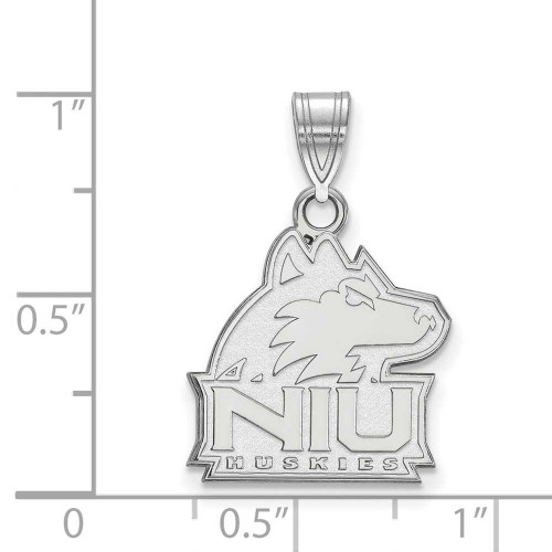 Image of 14K White Gold Northern Illinois University Medium Pendant by LogoArt