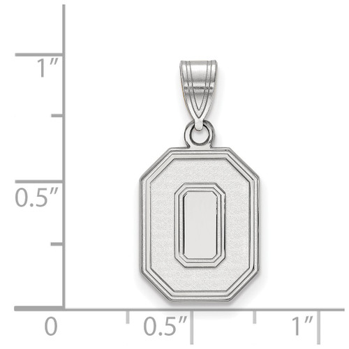 14K White Gold Ohio State University Medium Pendant by LogoArt (4W046OSU)