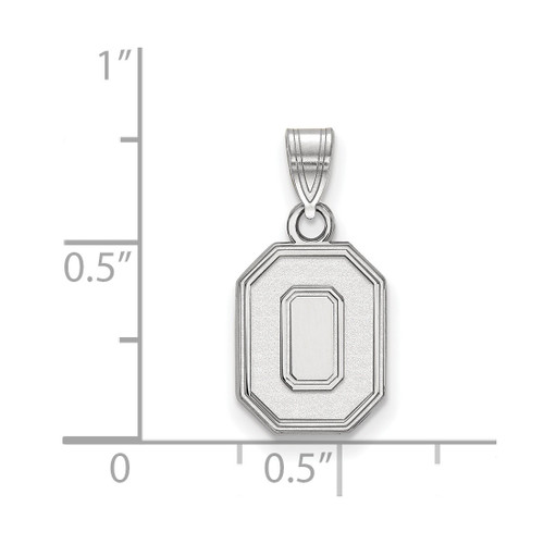 14K White Gold Ohio State University Small Pendant by LogoArt (4W045OSU)