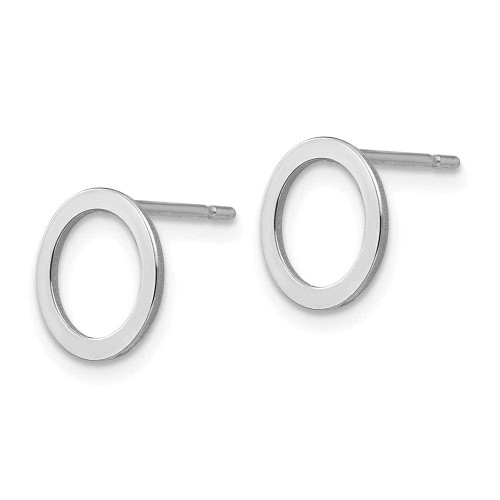 Image of 9mm 14K White Gold Open Circle Stud Earrings