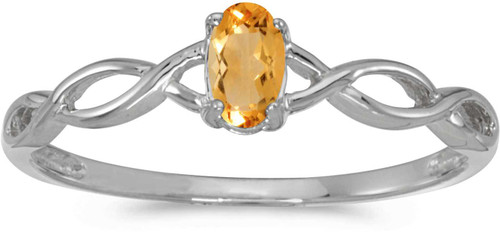 Image of 14k White Gold Oval Citrine Ring (CM-RM2726XW-11)