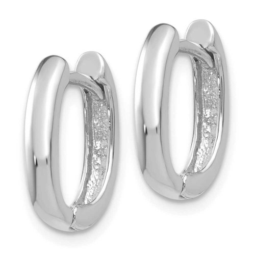 Image of 8mm 14K White Gold Oval Hinged Hoop Earrings