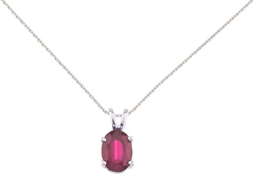 Image of 14K White Gold Oval Ruby Pendant (Chain NOT included) P6018W-07
