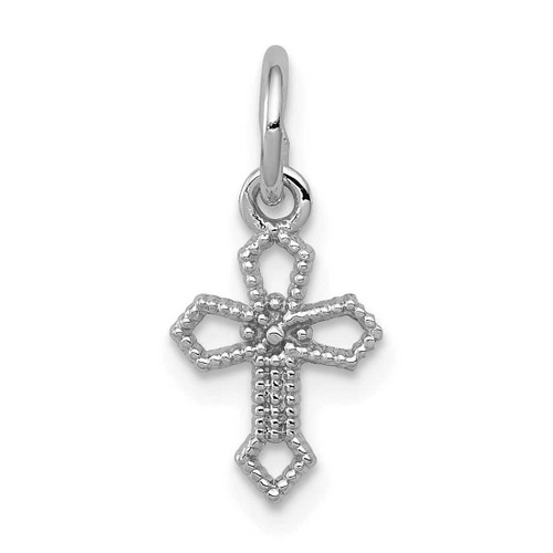 Image of 14K White Gold Passion Cross Charm CH132