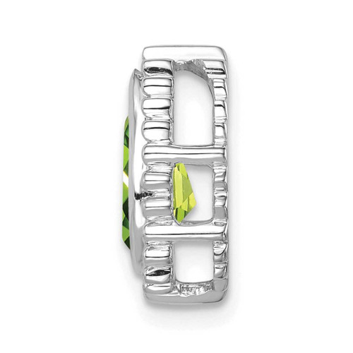 Image of 14K White Gold Pear Peridot Chain Slide Pendant