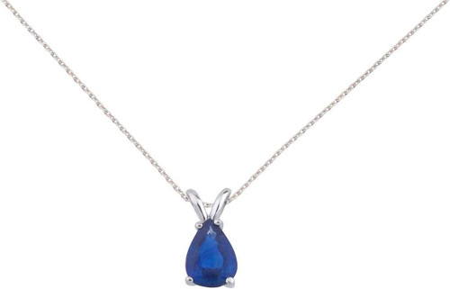 Image of 14K White Gold Pear-Shaped Sapphire Pendant & Gift Box (Chain NOT included)