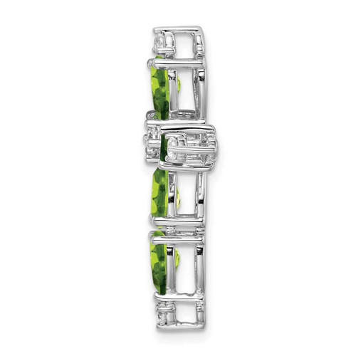 Image of 14k White Gold Peridot and Diamond Cross Pendant PM7040-PE-020-WA