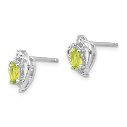 Image of 17mm 14K White Gold Peridot and Diamond Earrings XBS466