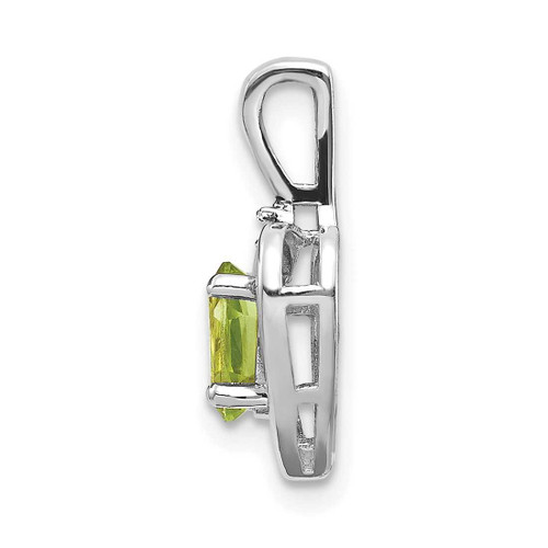 Image of 14K White Gold Peridot and Diamond Pendant XBS471