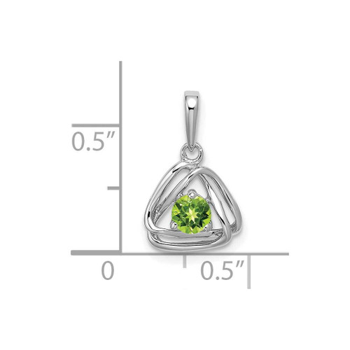 Image of 14K White Gold Peridot Triangle Pendant