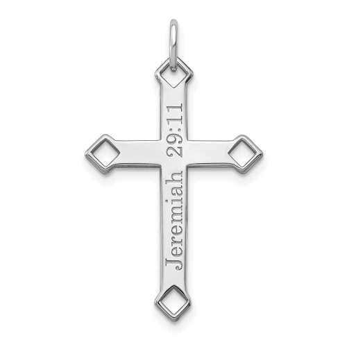 Image of 14k White Gold Personalized Cross Charm