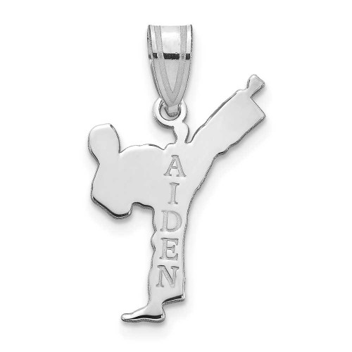 Image of 14K White Gold Personalized Male Karate Pendant