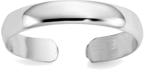 Image of 14K White Gold Plain Polished Toe Ring