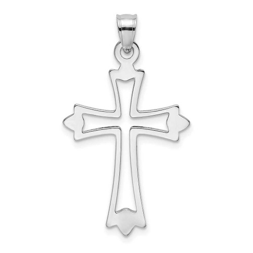 Image of 14K White Gold Polished & Cut-Out Cross Pendant K8482W