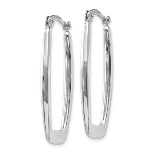 Image of 11mm 14K White Gold Polished 2.25mm Rectangle Hoop Earrings