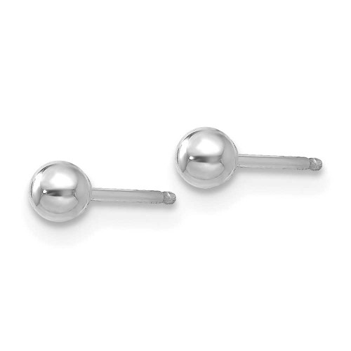 Image of 3mm 14K White Gold Polished 3mm Ball Stud Post Earrings