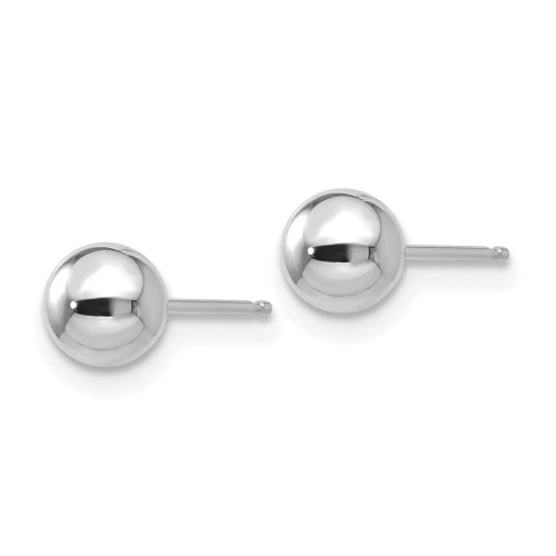 Image of 5mm 14K White Gold Polished 5mm Ball Stud Post Earrings