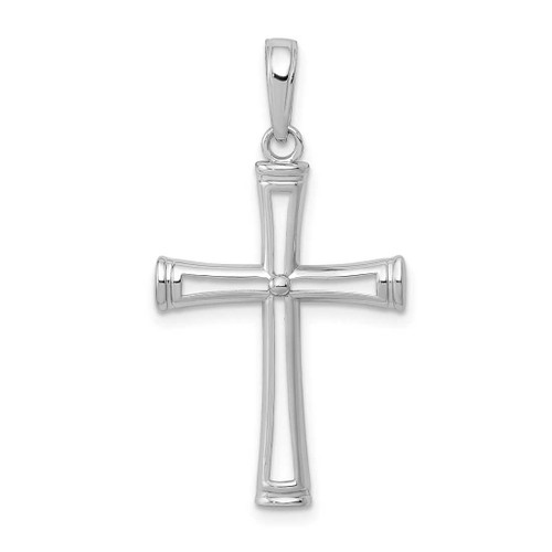 Image of 14K White Gold Polished and Cut-Out Cross Pendant