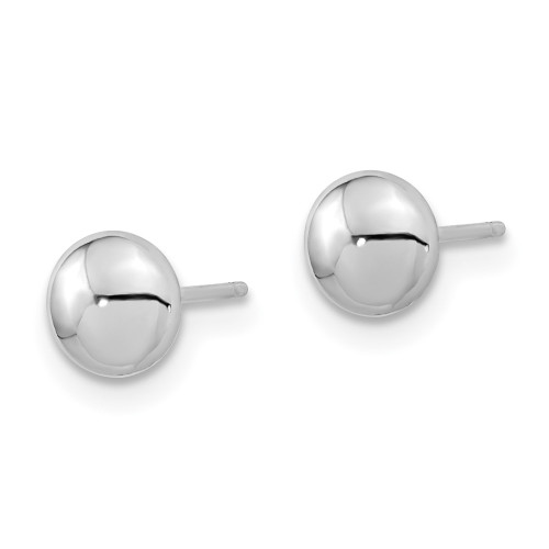 5.5mm 14K White Gold Polished Button Stud Post Earrings YE1817