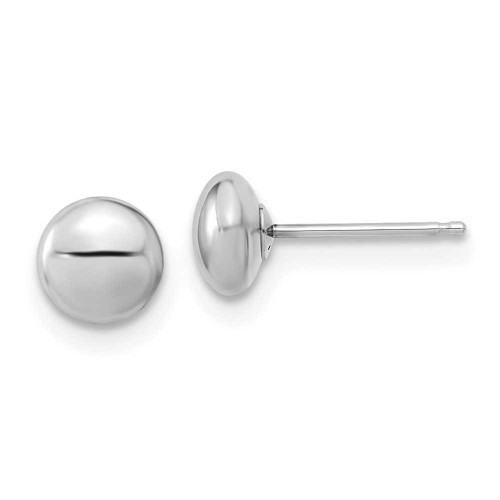 Image of 5.5mm 14K White Gold Polished Button Stud Post Earrings YE1817