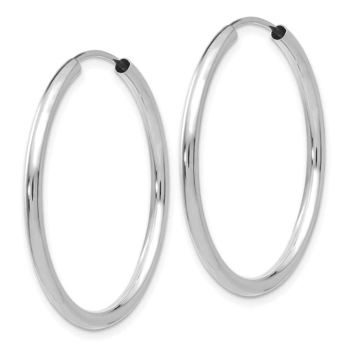 Image of 30mm 14K White Gold Polished Endless 2mm Hoop Earrings H993
