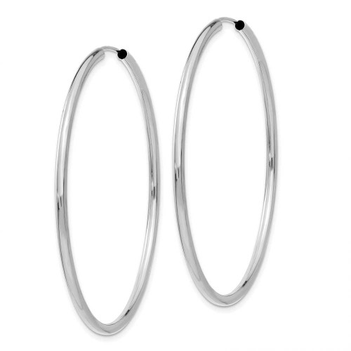 Image of 46mm 14K White Gold Polished Endless 2mm Hoop Earrings H997