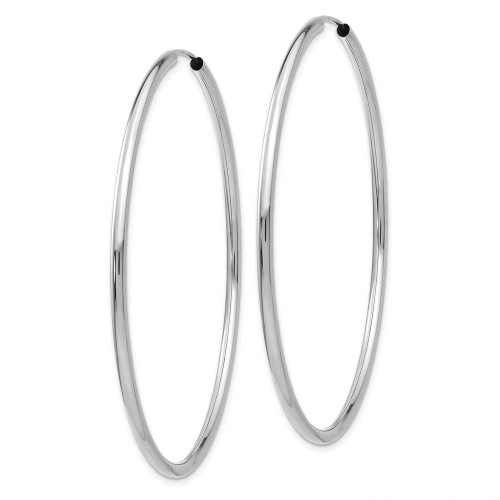 Image of 51mm 14K White Gold Polished Endless 2mm Hoop Earrings H998