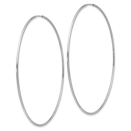 Image of 68.3mm 14K White Gold Polished Endless Tube Hoop Earrings TF799