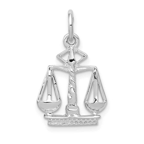 Image of 14K White Gold Polished Flat-Backed Small Scales Of Justice Charm