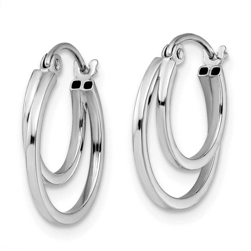 Image of 17mm 14K White Gold Polished Hinged Hoop Earrings 38D