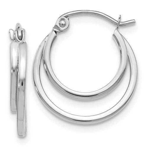Image of 17mm 14K White Gold Polished Hinged Hoop Earrings 38D