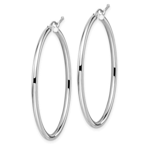 Image of 40mm 14K White Gold Polished Hinged Hoop Earrings 48W