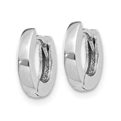 Image of 6mm 14K White Gold Polished Hinged Hoop Earrings XY191