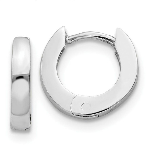 Image of 6mm 14K White Gold Polished Hinged Hoop Earrings XY191